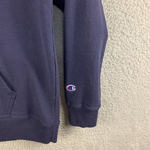 Champion Spellout Hoodie Mens Extra Large Blue Sweatshirt Outdoor Athletic Gym - Picture 3 of 12